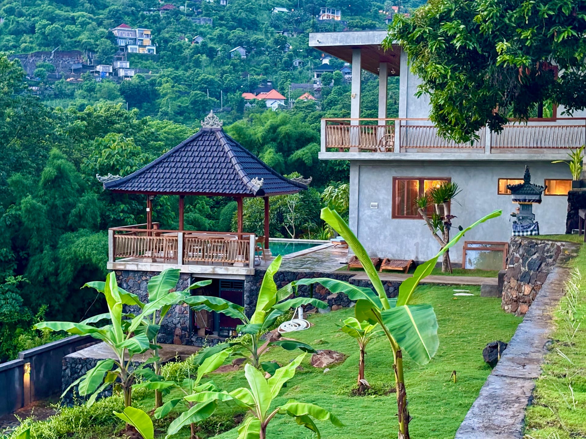 Balinese pavilion in the garden