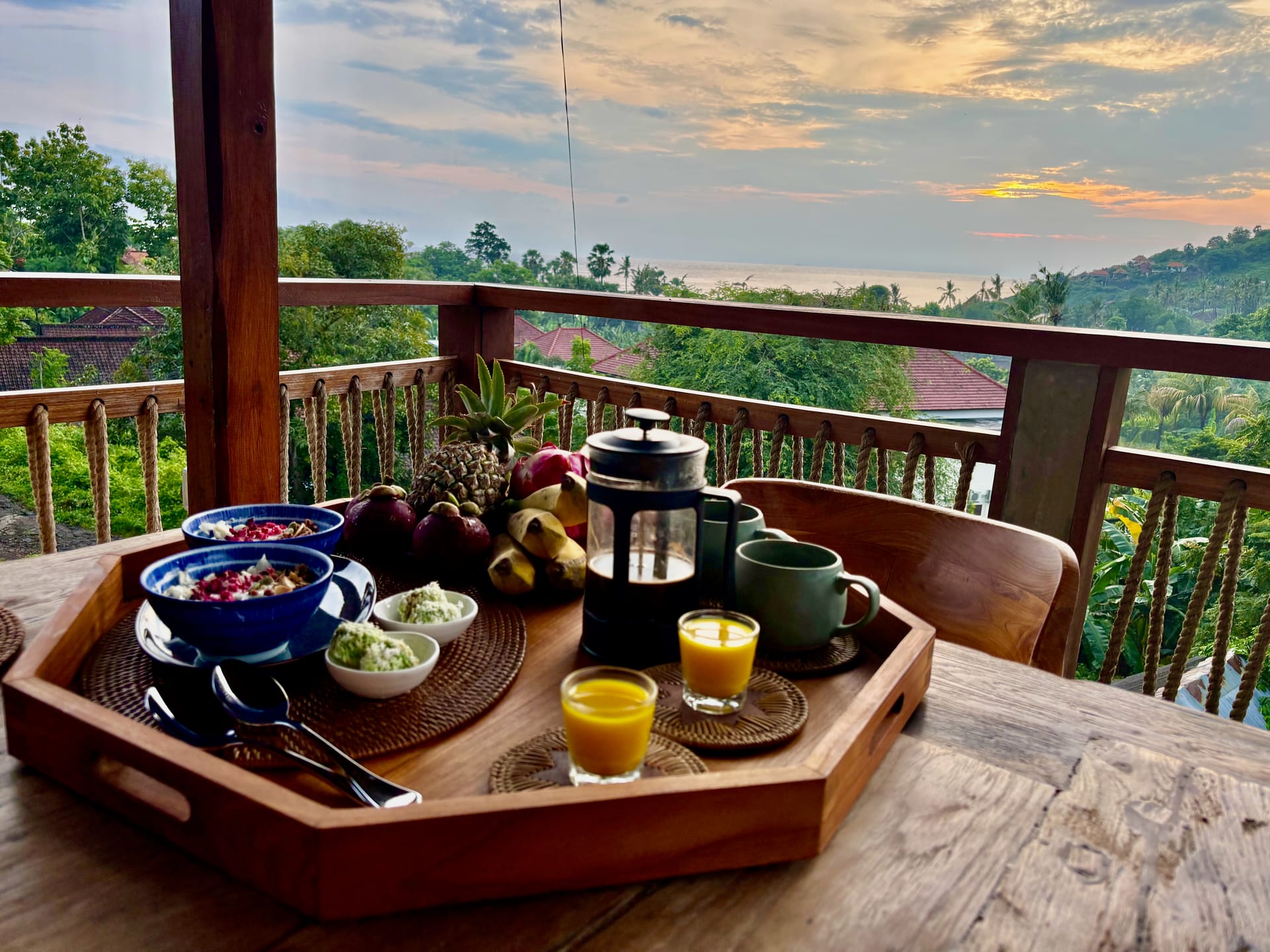 Breakfast with a sunrise view
