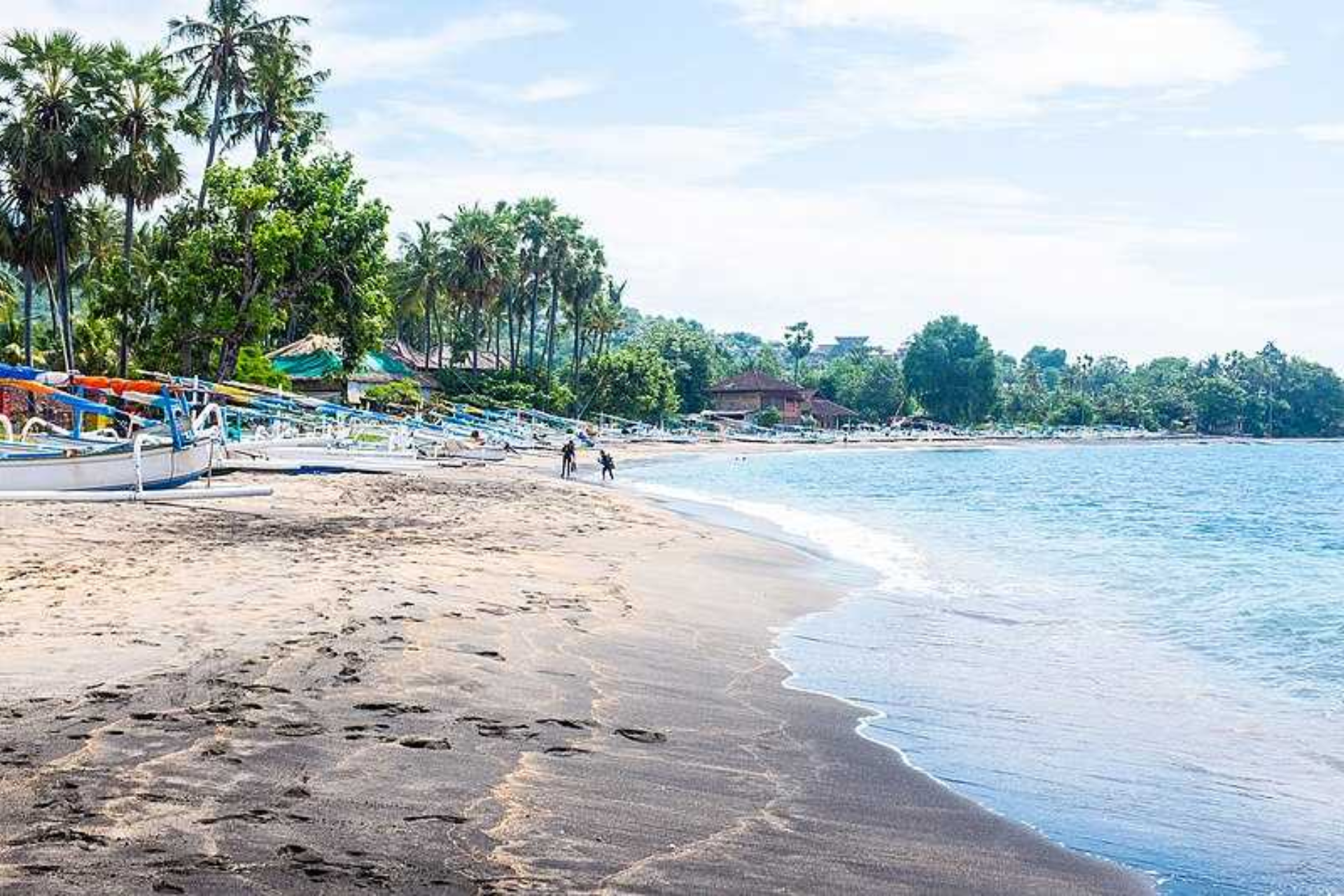 Fishing boats lined up on Lipah Beach